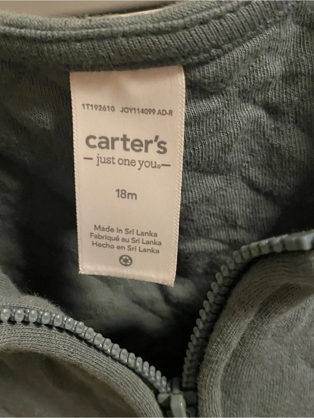 Carter's Quilted Sleeveless Zip-Up Vest - Moss Green